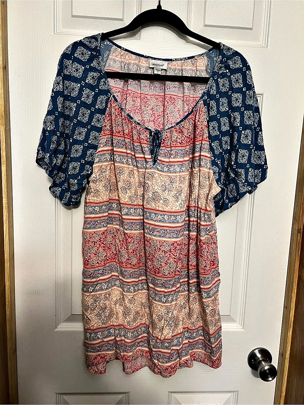 avenue Floral Mini Dress Blue & Pink Size 20